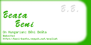 beata beni business card